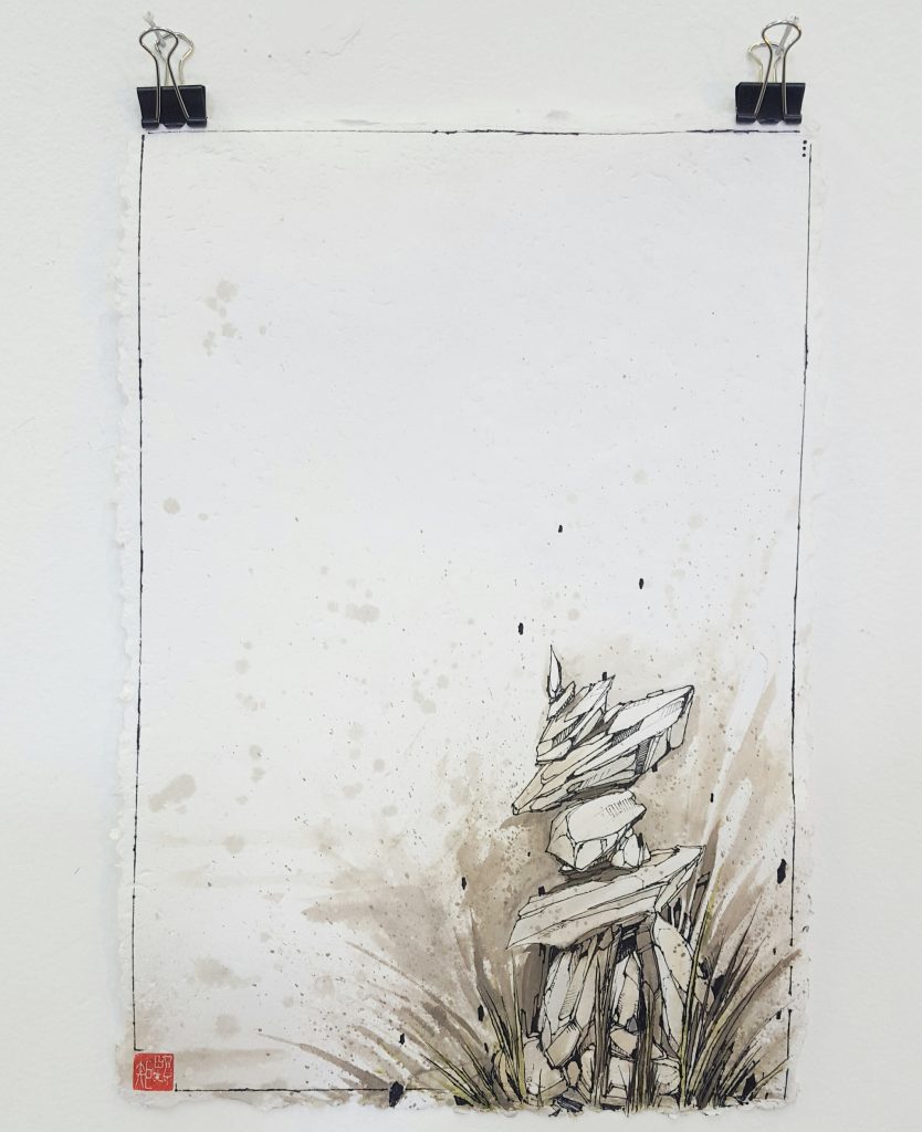 Knock – ‘Geo spire I’ - watercolour, ink on paper – 21cm x 29.7cm - $160 (set of 3 $350)